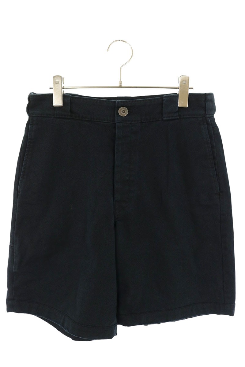 プラダ PRADA サイズ:44 GEP339 三角ロゴ型押しデニムハーフパンツ(ブラック)【317062】【OM10】【メンズ】【中古】bb205#rinkan*B |RINKAN