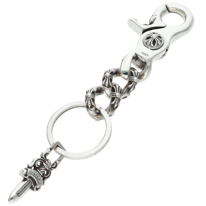 クロムハーツ Chrome Hearts サイズ:ショート CLP CHN XFANCY-S ショートエクストラファンシーリンク シルバーキーチェーン(シルバー 51.63g)【527062】【FK04】【小物】【中古】bb334#rinkan*B |RINKAN