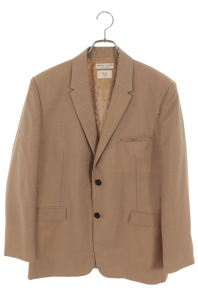 ボッテガヴェネタ BOTTEGA VENETA サイズ:50 588881 V0KI1 モヘアウール2Bテーラードジャケット(ベージュ)【517062】【BS99】【メンズ】【中古】bb51#rinkan*B |RINKAN