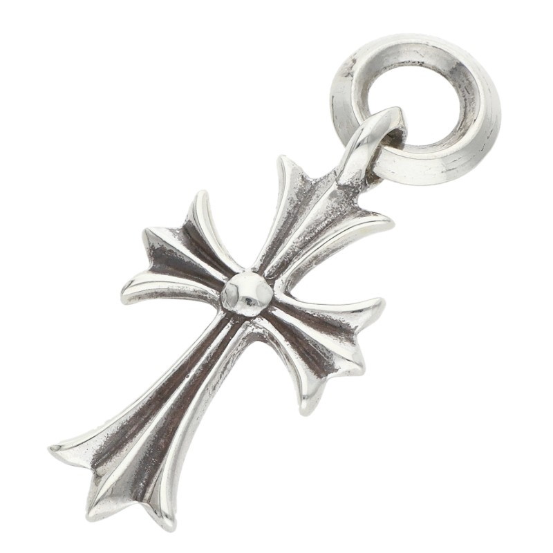 クロムハーツ Chrome Hearts TINY CH CROSS タイニーCHクロス チャーム シルバーネックレストップ(シルバー 3.68g)【617062】【NO05】【小物】【中古】bb334#rinkan*B|RINKAN