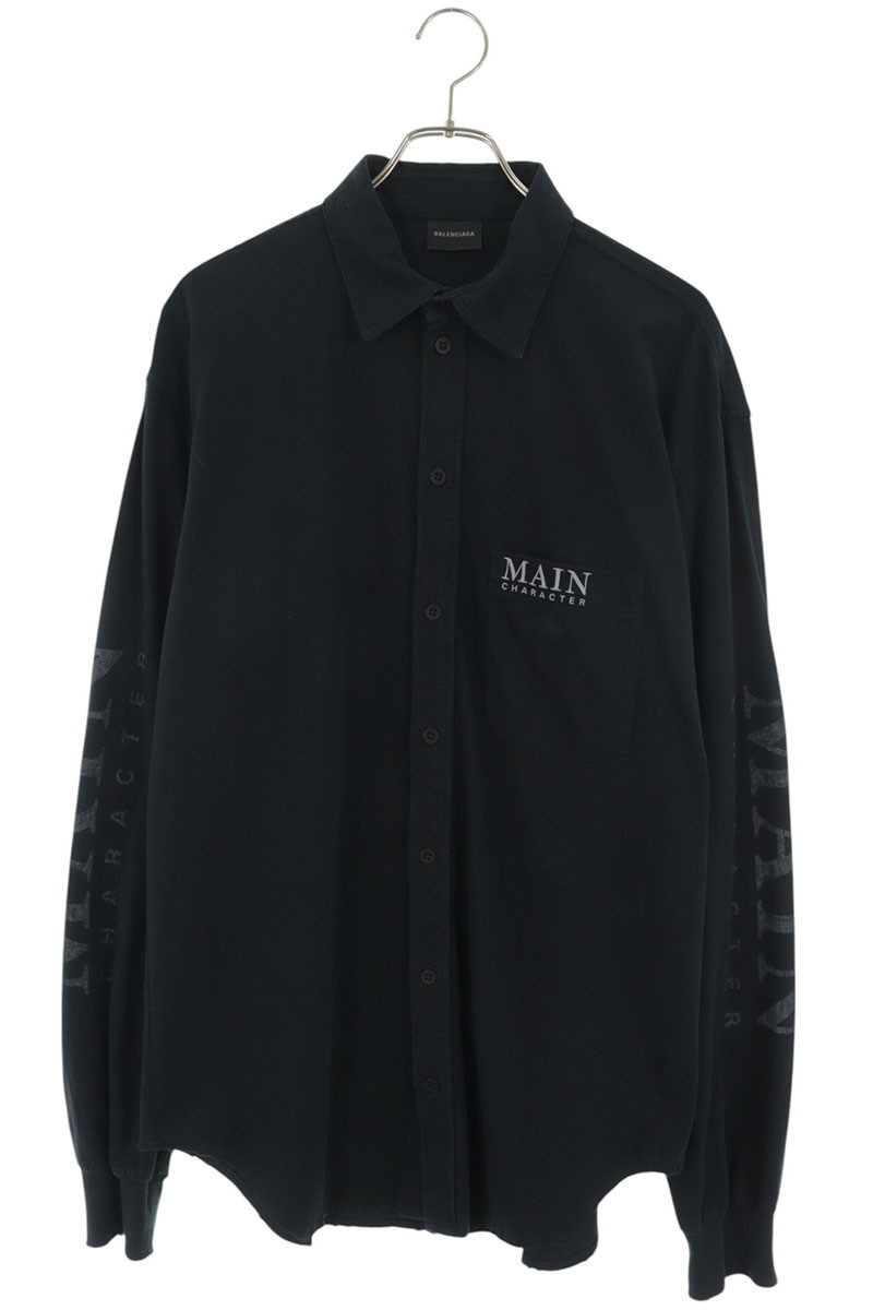 バレンシアガ BALENCIAGA　サイズ:M 25AW 850260 TTVB9 MAIN CHARACTER長袖シャツ(ブラック)【417062】【SB01】【メンズ】【中古】bb78#rinkan*A ｜RINKAN