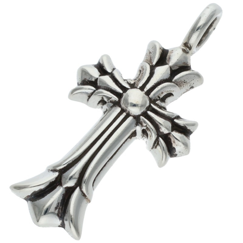 クロムハーツ Chrome Hearts　 DBL CH CRS ダブルCHクロス シルバーネックレストップ(シルバー 4.95g)【617062】【SJ02】【小物】【中古】bb415#rinkan*B｜RINKAN