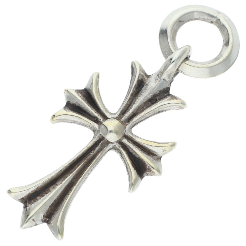 クロムハーツ Chrome Hearts　 TINY CH CROSS タイニーCHクロス チャーム シルバーネックレストップ(シルバー 3.7g)【717062】【SS07】【小物】【中古】bb378#rinkan*B｜RINKAN