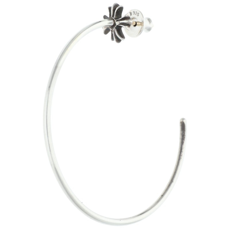 クロムハーツ Chrome Hearts　 HOOP CH PLS CHプラスフープ シルバーピアス(シルバー 2.88g)【717062】【SS07】【小物】【中古】bb434#rinkan*B｜RINKAN 86,491円