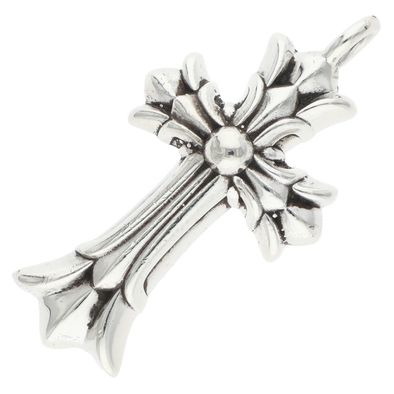 クロムハーツ Chrome Hearts DBL CH CRS ダブルCHクロス チャーム シルバーネックレストップ(シルバー 4.45g)【917062】【OS06】【小物】【中古】bb212#rinkan*B|RINKAN