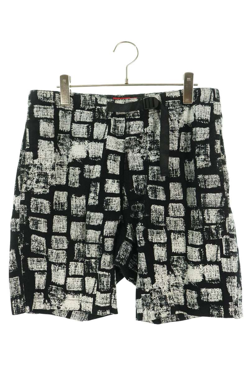 シュプリーム SUPREME サイズ:30 Block Printed Short ブロックプリントハーフパンツ(ブラック×ホワイト)【917062】【OM10】【メンズ】【中古】bb356#rinkan*B |RINKAN