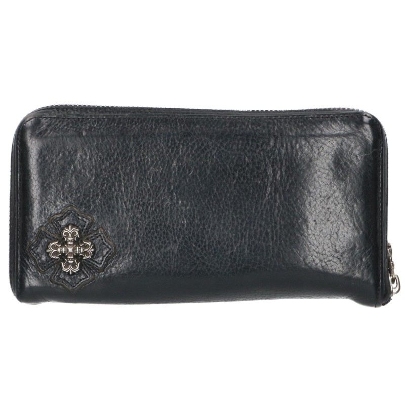 クロムハーツ Chrome Hearts　 REC F ZIP フィリグリー装飾ラウンドジップ財布(ブラック&times;シルバー)【027062】【NO05】【小物】【中古】bb412#rinkan*B｜RINKAN 180,730円