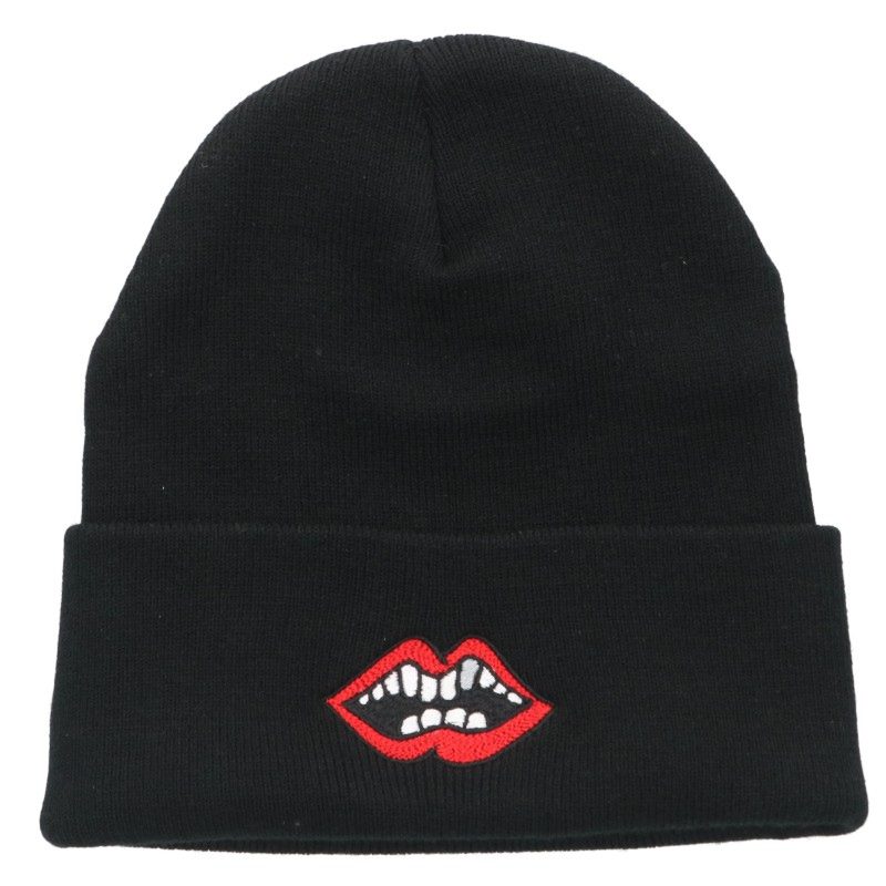 クロムハーツ Chrome Hearts PPO ACRYL WATCH CAP チョンパー刺繍アクリルビーニー帽子(ブラック×レッド)【027062】【SJ02】【小物】【中古】bb134#rinkan*A |RINKAN