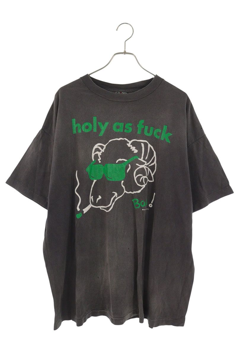 セントマイケル SAINT MICHAEL サイズ:XXL SM-YS8-0000-005 HOLYプリントヴィンテージ加工Tシャツ(グレー)【127062】【SS13】【メンズ】【中古】bb127#rinkan*B |RINKAN