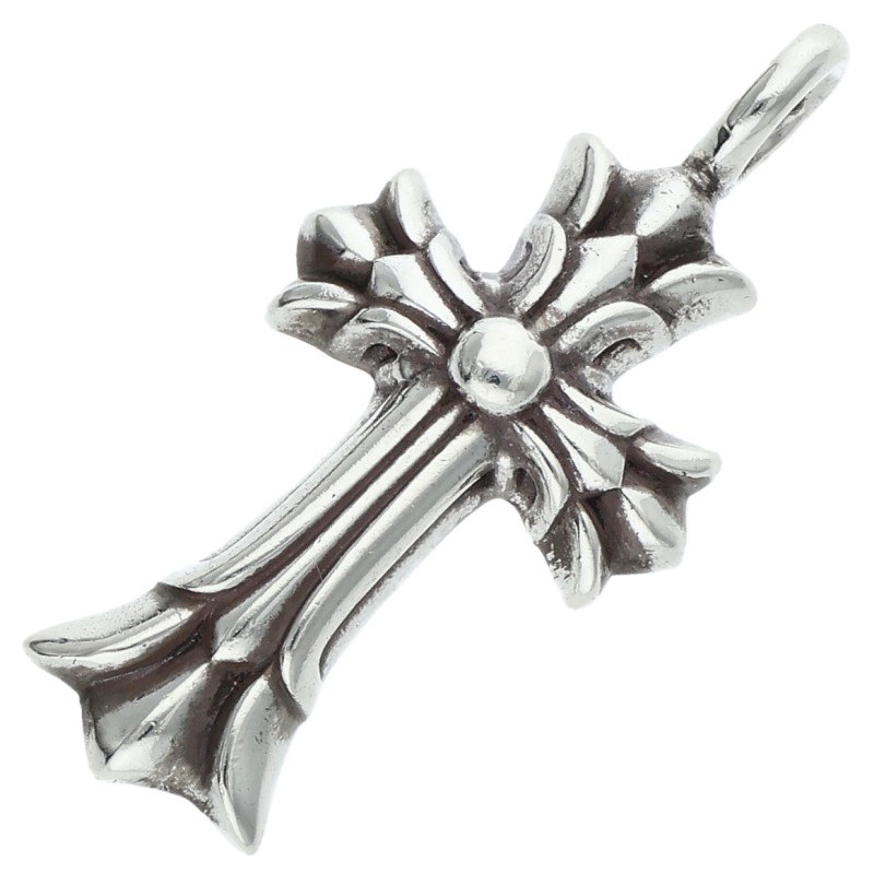 クロムハーツ Chrome Hearts　 DBL CH CRS ダブルCHクロス チャーム シルバーネックレストップ(シルバー 4.94g)【227062】【SS07】【小物】【中古】bb377#rinkan*B｜RINKAN