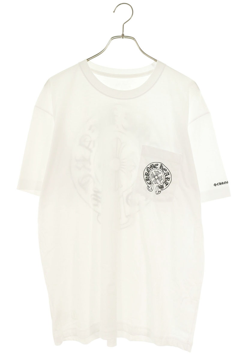 クロムハーツ Chrome Hearts　サイズ:XL CH T-SHRT 1 バックホースシュープリントTシャツ(ホワイト)【427062】【NO05】【メンズ】【中古】bb390#rinkan*S ｜RINKAN