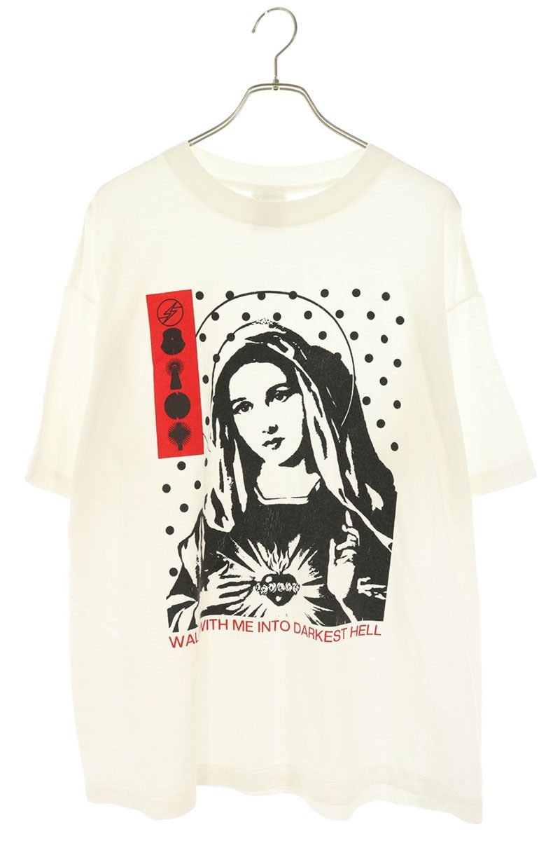 セントマイケル SAINT MICHAEL サイズ:L 25AW SM-HR1-0000-C17 マリアプリントTシャツ(ホワイト)【427062】【OM10】【メンズ】【中古】bb426#rinkan*B |RINKAN