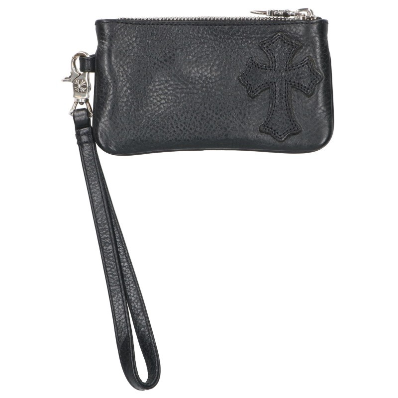 クロムハーツ Chrome Hearts ZPR CHG WRISTLET ストラップ付チェンジパースウォレット(ブラック×シルバー)【327062】【HJ12】【小物】【中古】bb376#rinkan*A |RINKAN
