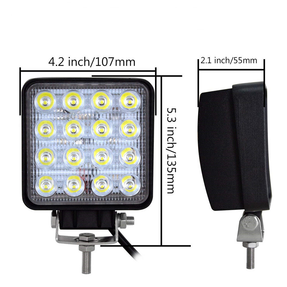 ワークライト 作業灯 2個セット LED 48W 12V 24V 兼用 防水