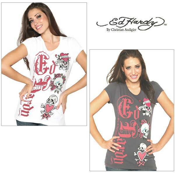 【Ed Hardy】ミ・アモーレ ラインストーン クロップ半袖Tシャツ Ed Hardy】ミ・アモーレ ラインストーン クロップ半袖Tシャツ