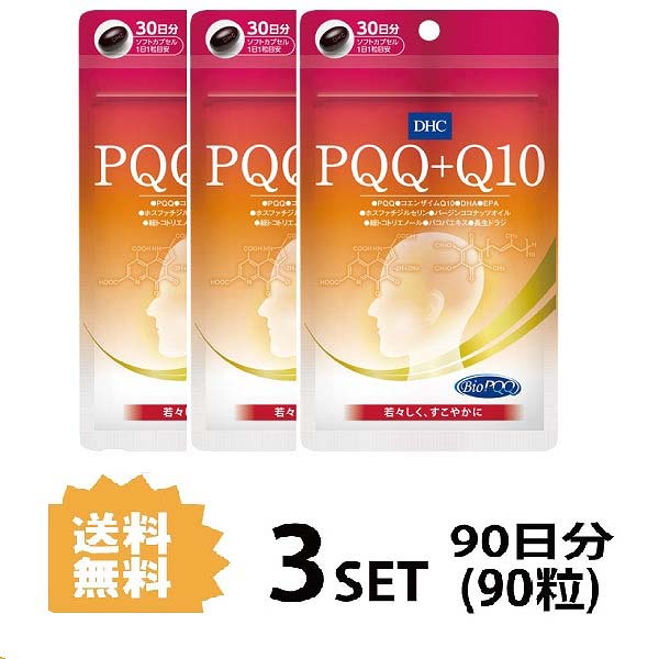 送料無料/即納】 DHC PQQ Q10 30日分 30粒 X3セット ディーエイチシー サプリメント コエンザイムQ10 ブレインフード 記憶力  集中力 インド伝承ハーブ トコトリエノール 若々しさ さえざえ 健康食品 粒タイプ 仕事 不規則 ヘルスケア 飲みやすい ビューティー 送料無料 3  ...