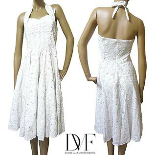 送料無料 レディース　ワンピース　ホルターネック　コットンワンピース　DIANE von FURSTENBERG Halterneck Sun Dress ダイアン フォン ファステンバーグ　花柄　ホワイト　パーティー　イベント　ドレス｜Nstyle 店