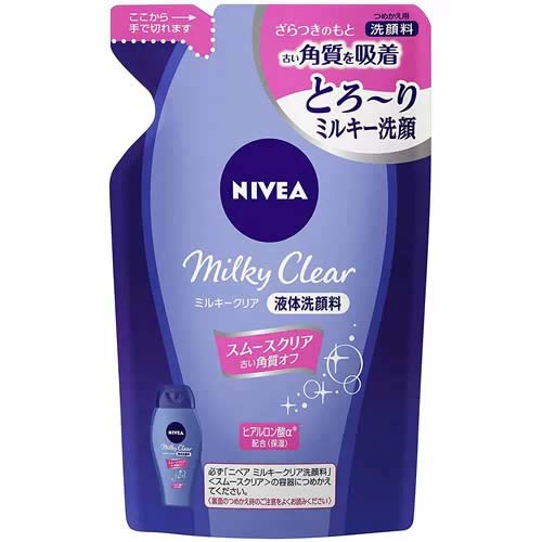 マラソン期間中 P5倍 ニベア Nivea ミルキークリア洗顔料 花王 洗顔 ソープ 送料無料 古い角質オフ X2セット フェイスウォッシュ 吸着 シルク 詰替え用130ml クリーム泡 2個セット ホワイトフローラルの香り スムースクリア ユニセックス 最新デザインの 55 割引