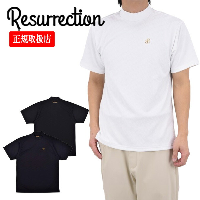 【26SS】Resurrection レザレクション MENS GM JACQUARD MOCK NECK / ジャガード モックネックTシャツ ファッション スポーツ アウトドア カジュアル トップス 半袖 真夏 快適 ギフト コンペ ラウンド メンズ ゴルフ ウェア レザレクション ウェア 正規品 M-XL RRST-IN01-M*