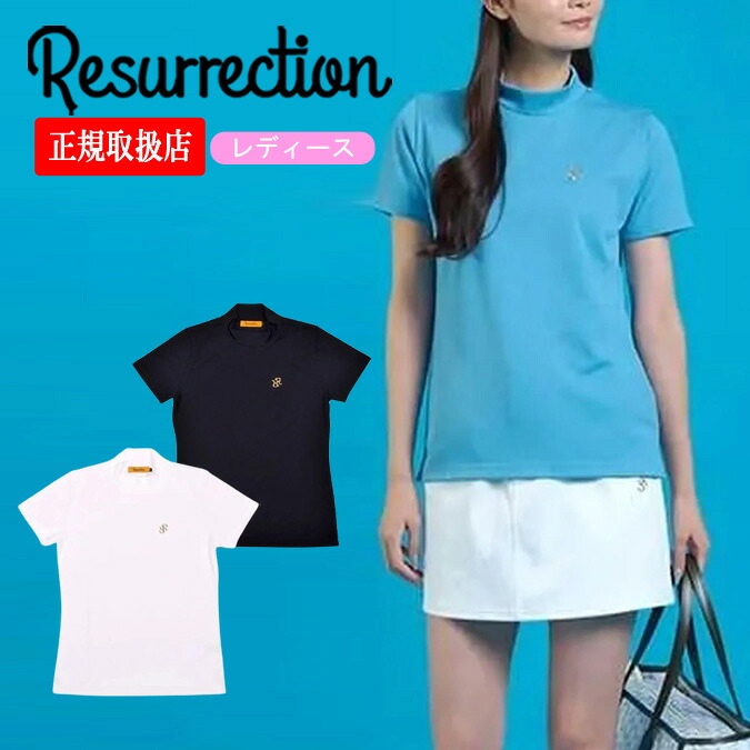 【26SS】 【レディース】Resurrection レザレクション WOMENS GM JACQUARD MOCK NECK / オリジナルテキスタイル モックネックTシャツ スポーツ アウトドア カジュアル トップス 半袖 真夏 ギフト コンペ ラウンド ウェア レザレクション ウェア 正規品 S-L RRST-IN01-W*｜MOMENTIMODA