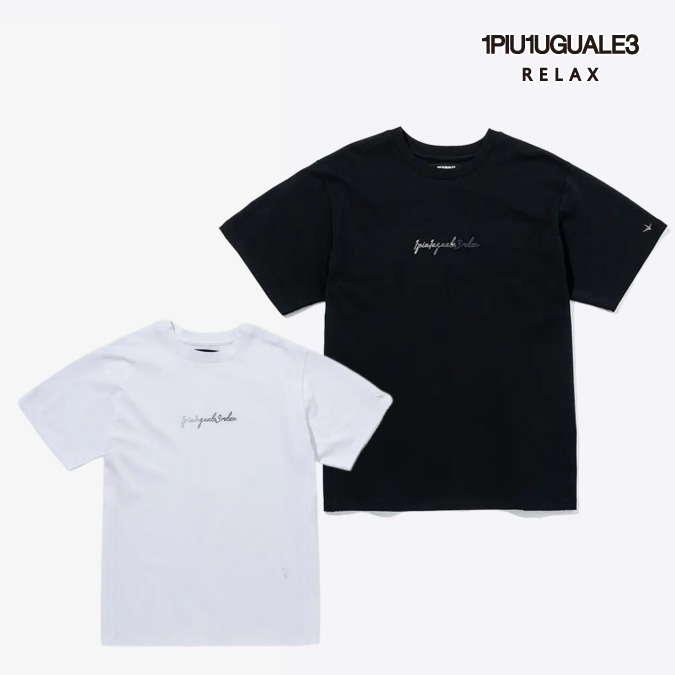 【※予約※ 3月上旬頃入荷予定】【26SS】1PIU1UGUALE3 RELAX ウノピゥウノウグァーレトレ リラックス GRADIENT RHINESTONE T-SHIRT / グラデーション ラインストーンロゴ Tシャツ カジュアル シンプル ファッション M-XXL UST-26065