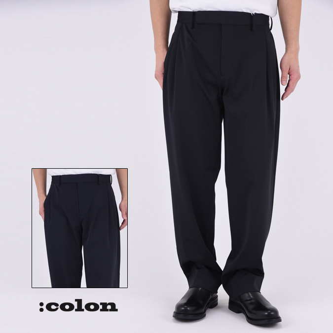 【25SS】colon コロン Stretch Jersey / 変形2アウトプリーツ ロングパンツ 快適 リラックス ボトムス 長ズボン カジュアル アウトドア レジャー スポーツ イタリア 保温性 上品 発色性 メンズ ウェア ギフト プレゼント 3-4 CPT-25-25S1