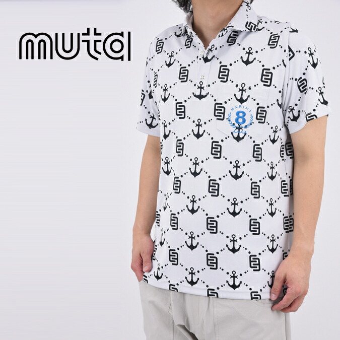 【新品】muta MARINE ムータマリン　25SS 半袖シャツ　メンズ　総柄 MUTA MARINE ムータマリン 半袖ポロシャツ ボタンダウン 総柄