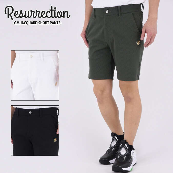 【WINTER SALE】【25SS】Resurrection レザレクション MENS GM JACQUARD SHORT PANTS / GMジャガード ショートパンツ ファッション スポーツ 半ズボン アウトドア カジュアル レジャー ショーパン ボトムス 日常 シンプル コンペ ラウンド メンズ ウェア M-XL BE12PT44-M