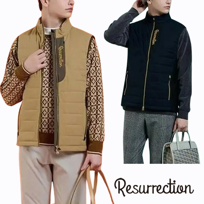 【25AW】Resurrection レザレクション TWO-TONE PADDED VEST / 2トーン パデット ベスト ファッション スポーツ アウトドア カジュアル 日常 暖冬 快適 ギフト コンペ ラウンド メンズ ゴルフ ウェア 秋冬 M-XL BE34VS18-M*｜MOMENTIMODA