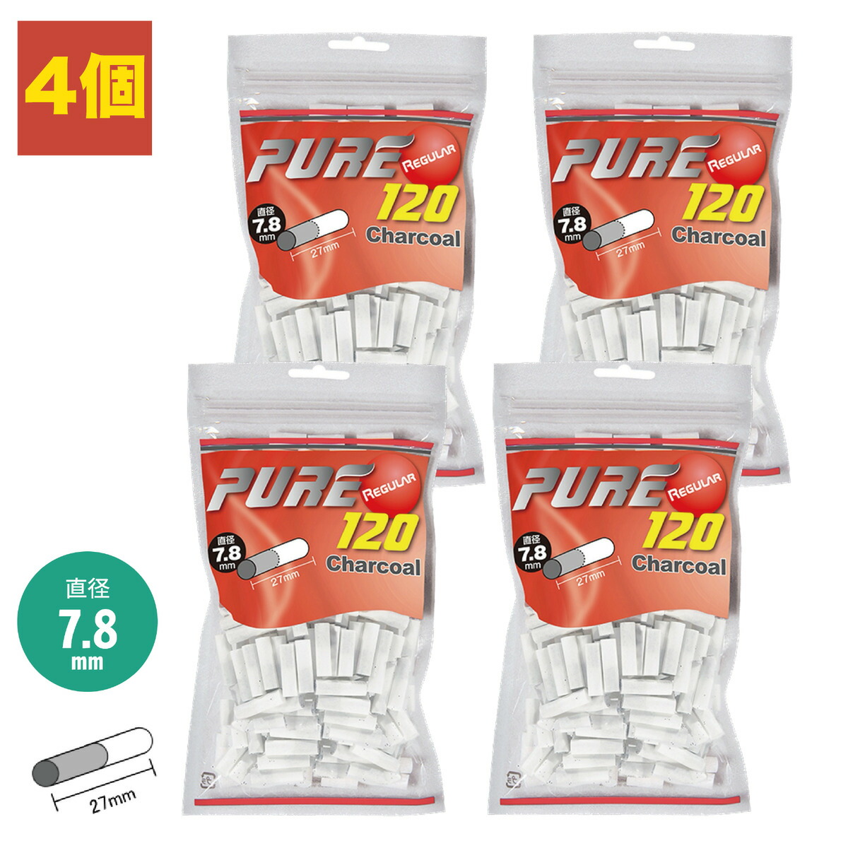 楽天市場】PURE ピュア フィルター レギュラー 直径7.8mm 200個入 長さ