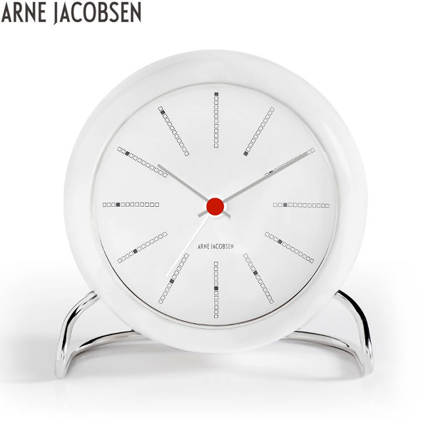 アルネヤコブセン Arne Jacobsen 几クロック Table Clock Aj Table Clock Bankers 北欧 ハイカラ 置き時計 置時計 赤裸 白さ 時計 生誕デイ 付け届け おとっつあんの日 幣物 Restaurant Valentino De