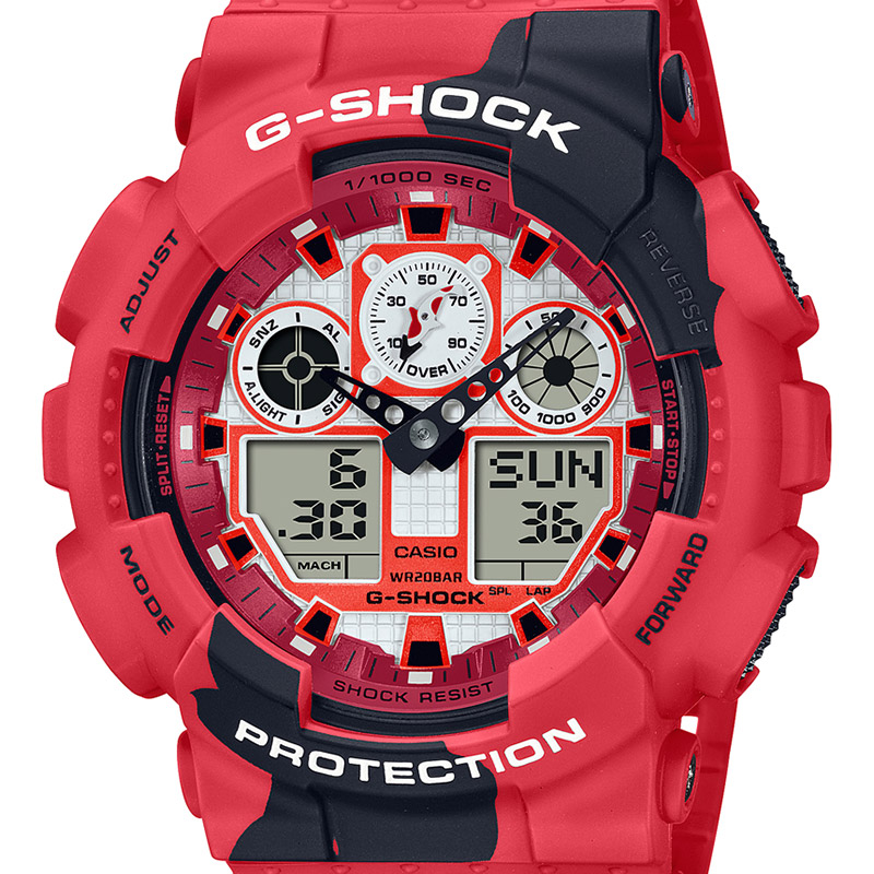 1 000円offクーポン有 カシオ Casio ジーショック G Shock Analog Digital Ga 100 Series 錦鯉 Nishikigoi Ga 100jk 4ajr メンズ 腕時計 時計 日本製 おしゃれ アナデジ デジタル ウォッチ アウトドア スポーツ レッド 誕生日 プレゼント 贈り物 ギフト Siteleco Fr