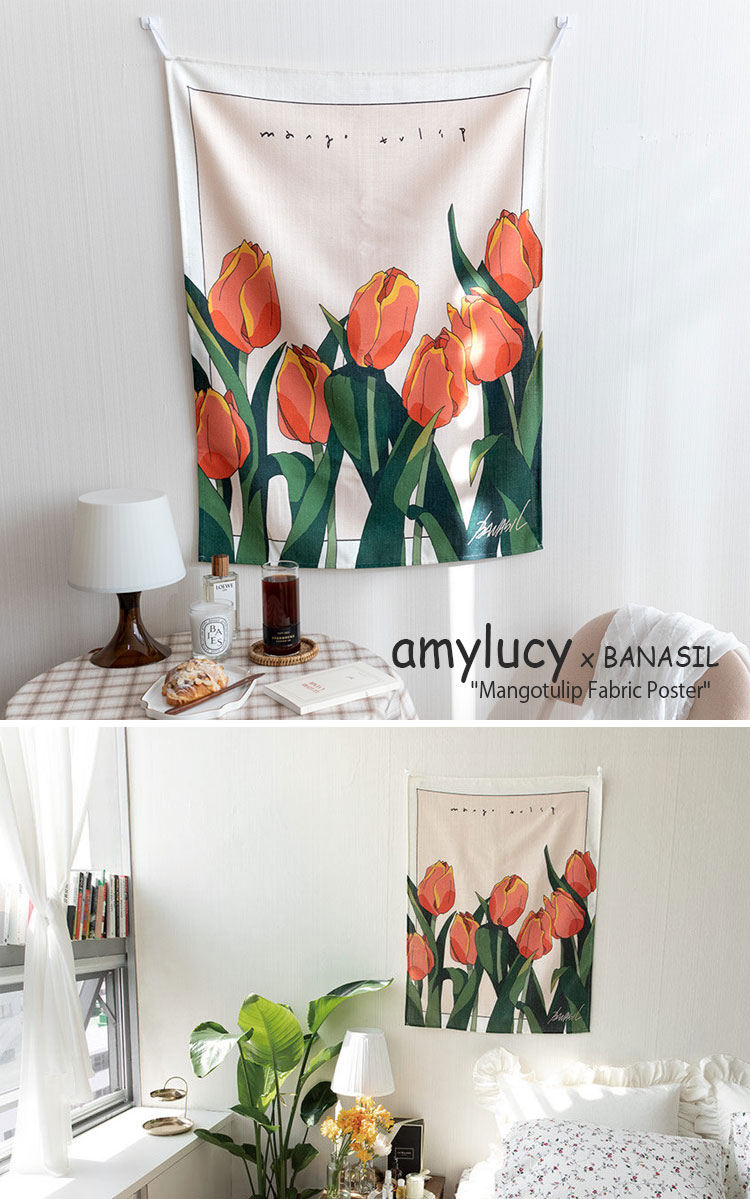 エイミールーシー タペストリー Amylucy マンゴーチューリップ ファブリックポスター Mangotulip Fabric Poster フラワー 韓国雑貨 おしゃれ Acc Almarkhiyagallery Com