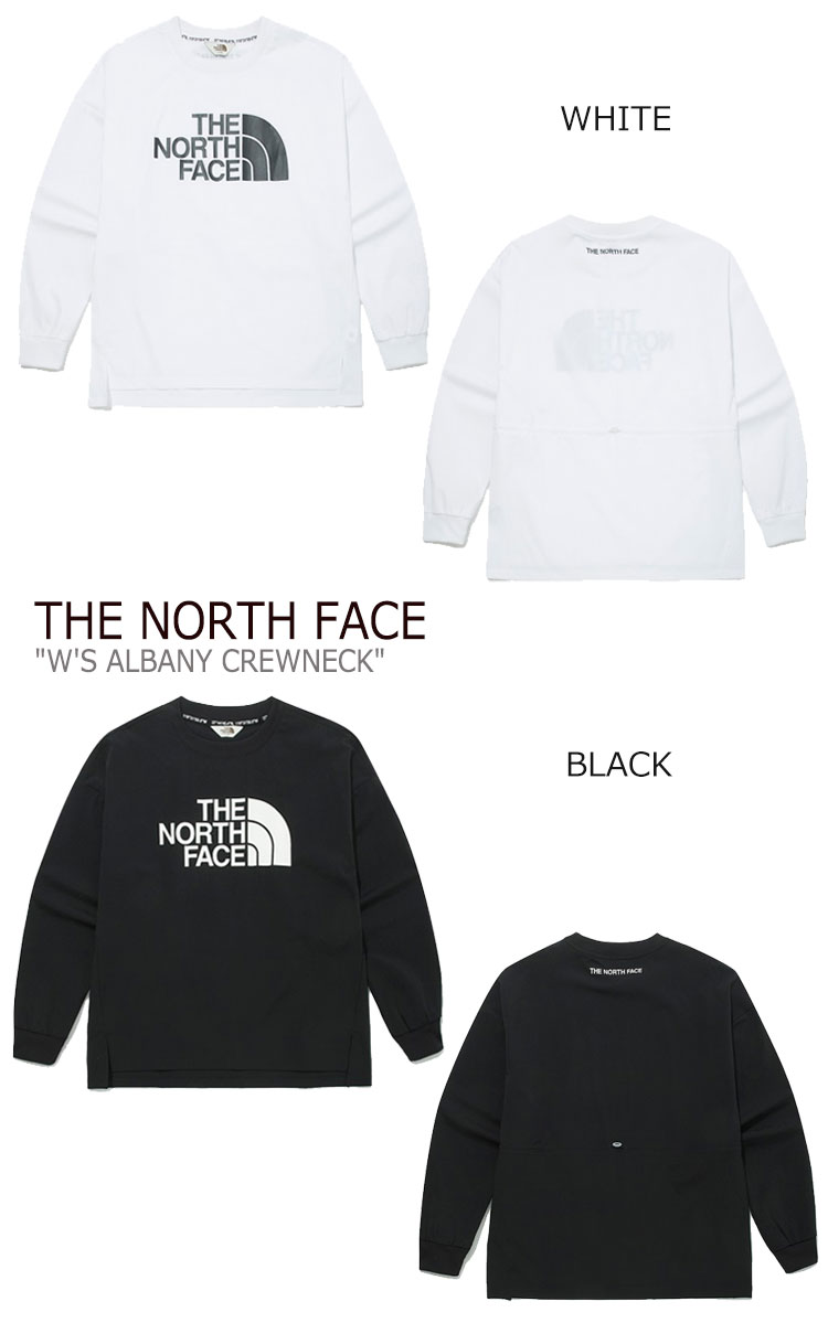 ノースフェイス スウェットシャツ The North Face レディース W S Albany Crewneck ウィメンズ オールバニー クルーネック White ホワイト Black ブラック Nm5mm31j K ウェア 中古 未使用品 Almarkhiyagallery Com