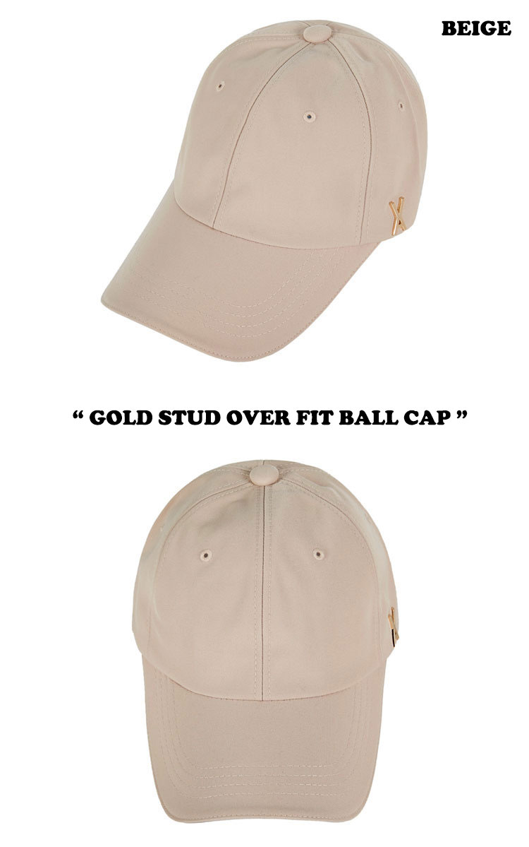 バザールキャップVARZARメンズレディースGOLDSTUDOVERFITBALLCAPゴールドスタッドロゴオーバーフィットボールキャップBEIGEベージュPINKピンクvarzar637/8ACC