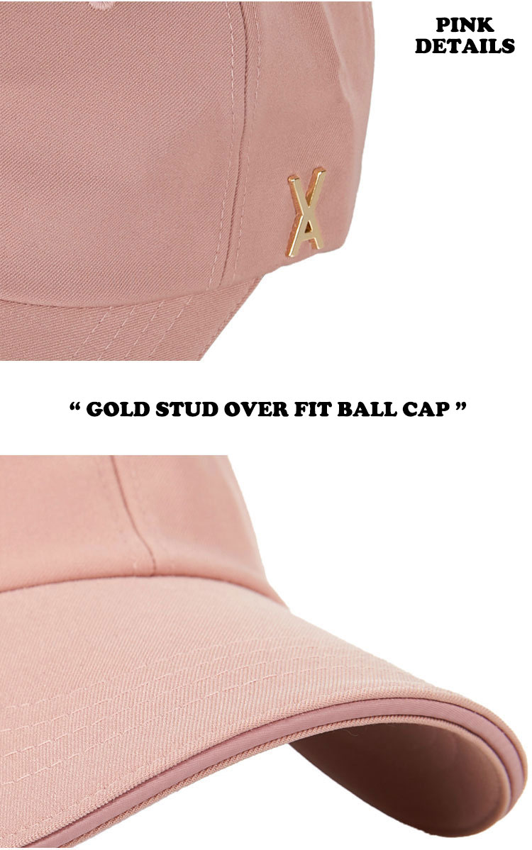 バザールキャップVARZARメンズレディースGOLDSTUDOVERFITBALLCAPゴールドスタッドロゴオーバーフィットボールキャップBEIGEベージュPINKピンクvarzar637/8ACC