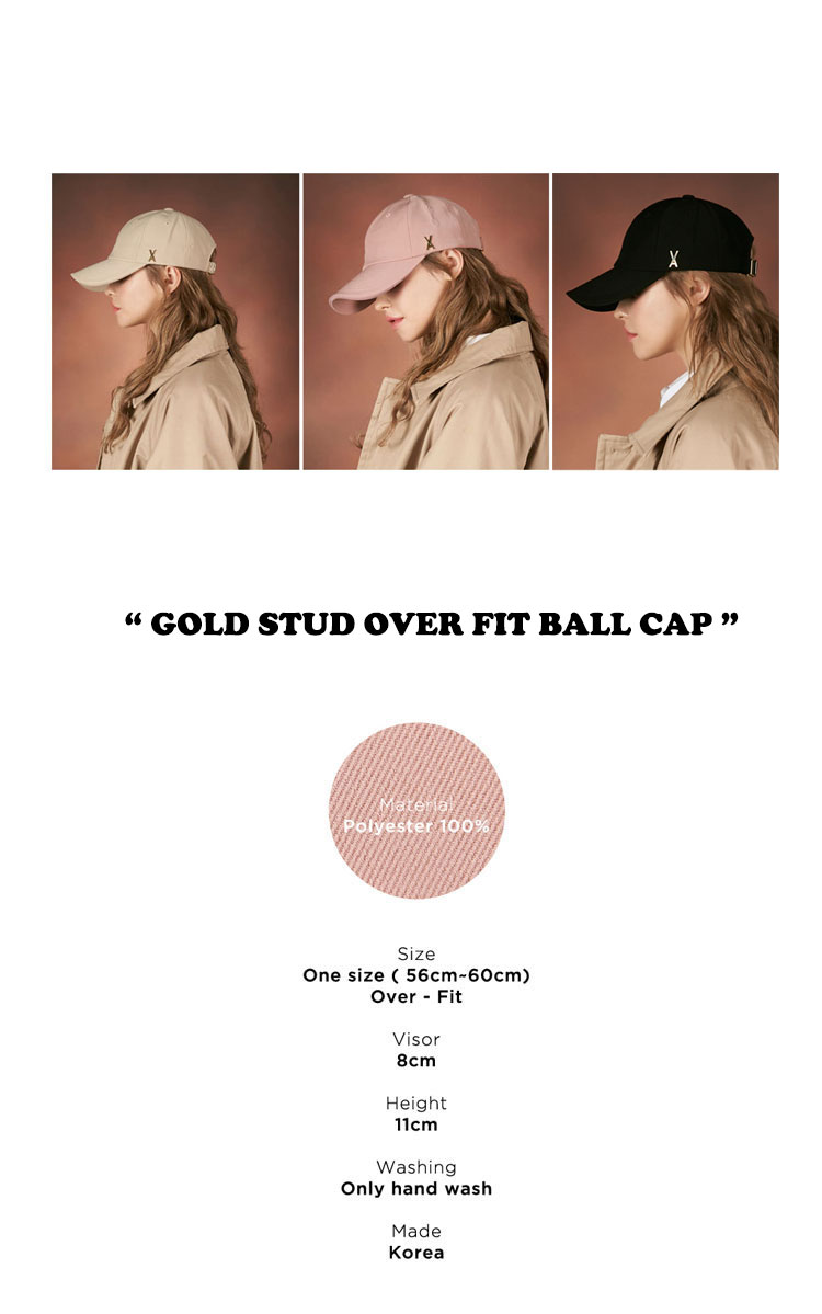 バザールキャップVARZAR正規販売店GOLDSTUDOVERFITBALLCAPゴールドスタッドロゴオーバーフィットボールキャップBEIGEベージュPINKピンクBLACKブラックvarzar636/7/8ACC