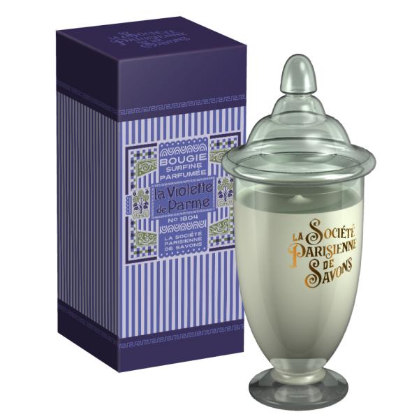 ParisienneDeSavons（パリジェンヌドゥサヴォン） グラスキャンドルLサイズ（ボックス入り）350g　ラヴィオレットデパルムLaVioletteDeParme（4225）