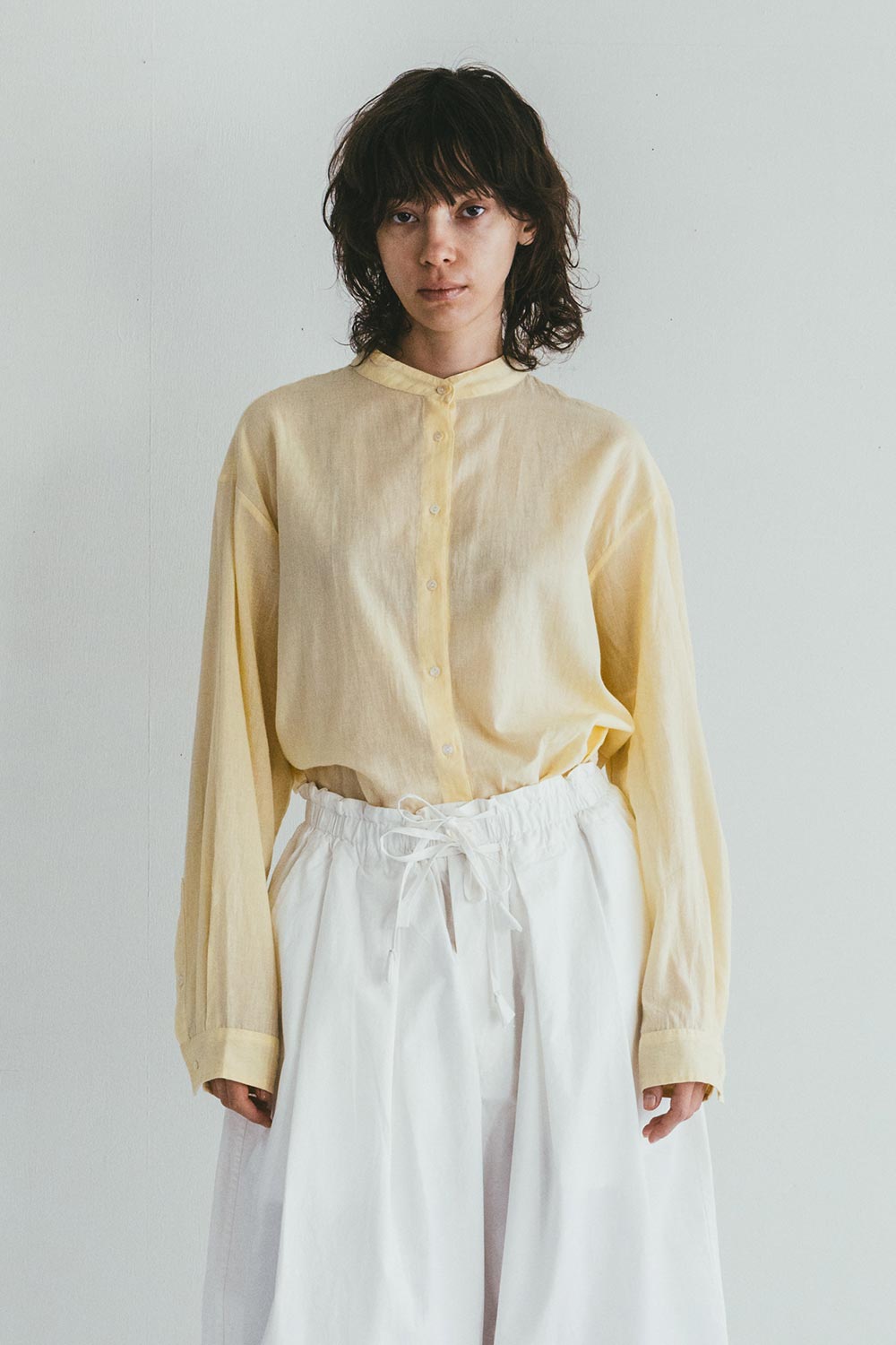 （miiThaaii）コットンシルク　ニーシャロングシャツ　ノアール（ミーターイー）（未試着品） fog linen work （miiThaaii）コットンシルク ニーシャロング