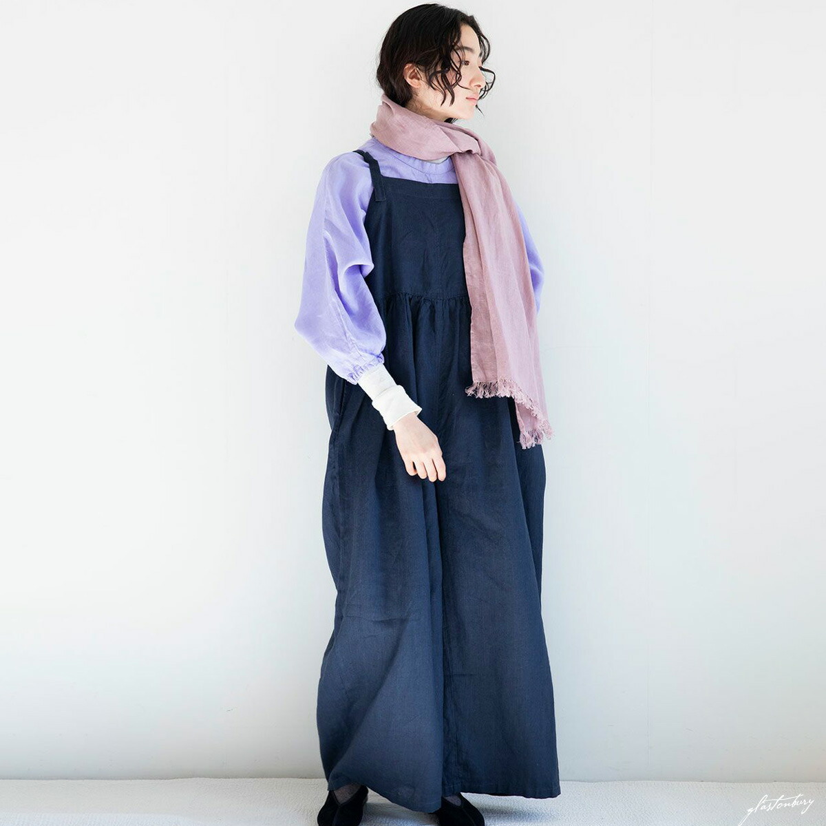 フォグリネンワーク　ソリンヌパンツ　ブルーアドリアティック fog linen work フォグリネンワーク SOLINE PANTS BLEU