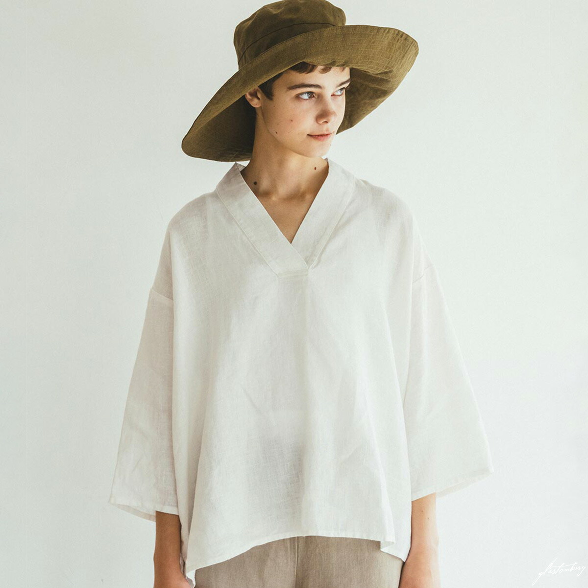 試着のみ）fog linen work○エディッタシャツニゼル