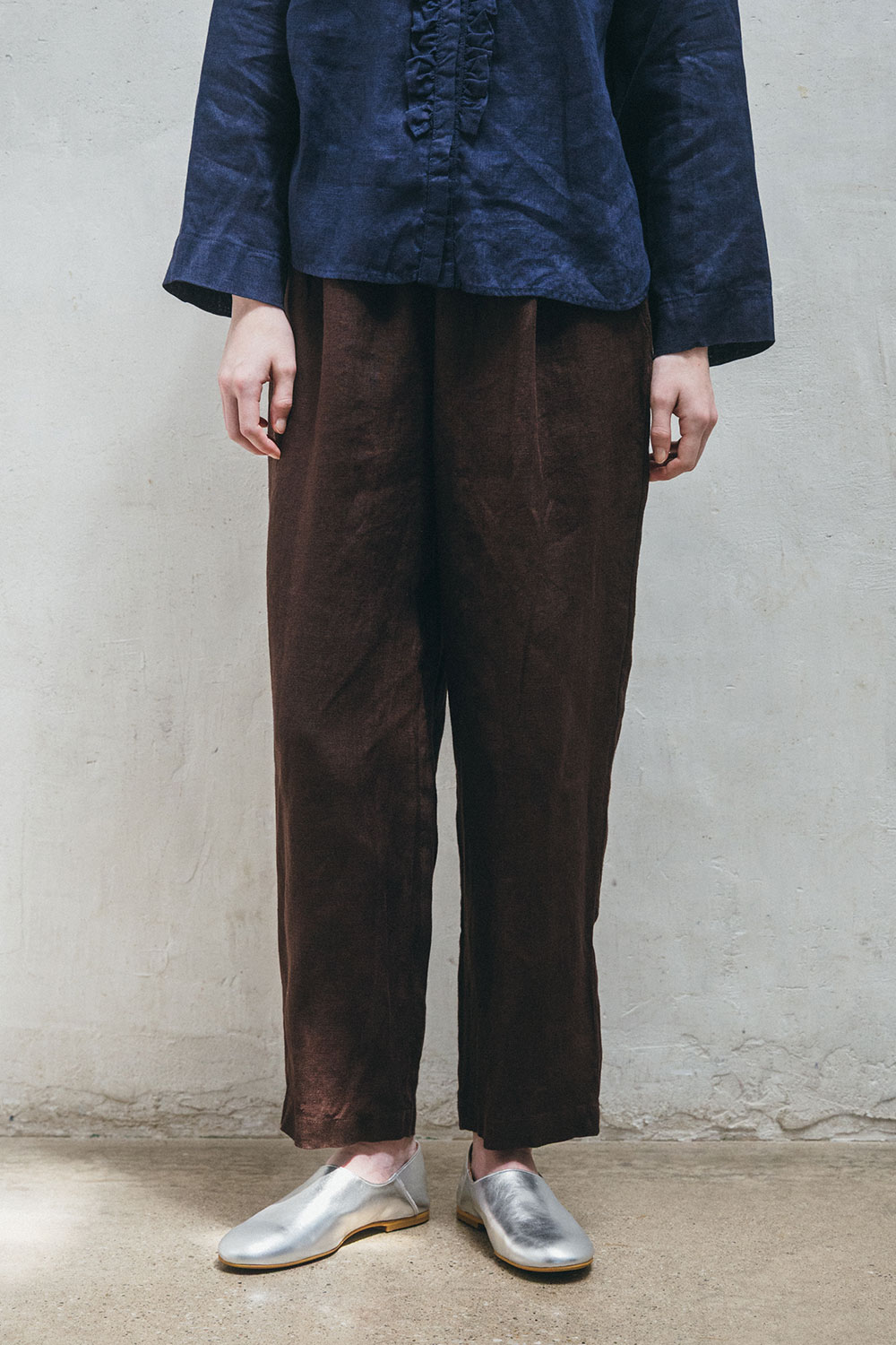 【クリアランスクーポン対象】フォグリネンワーク エミリー パンツ チョコレート 【未試着品】 fog linen work 【2025 FALL WEAR】