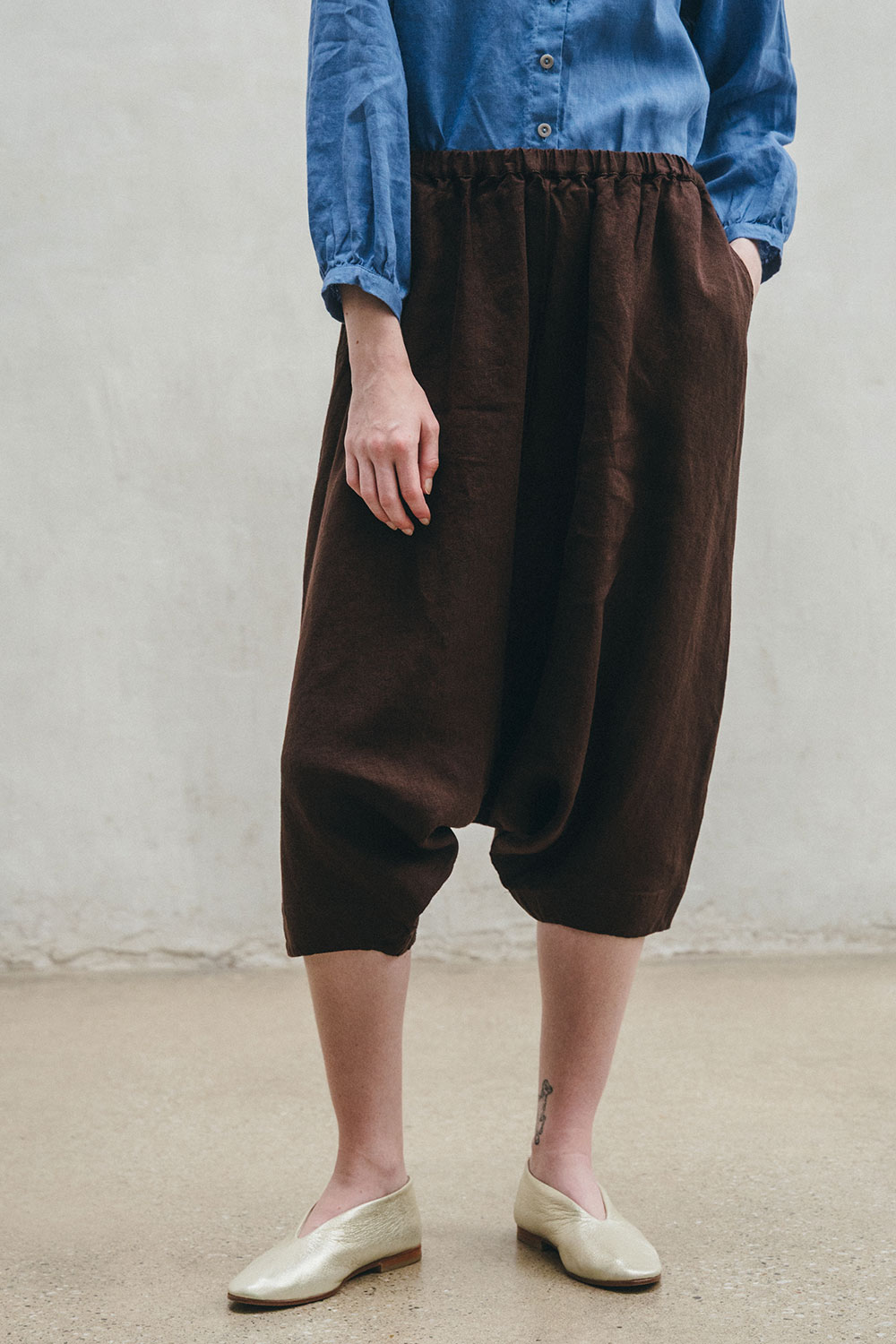 【クリアランスクーポン対象】フォグリネンワーク ソフィア パンツ チョコレート 【未試着品】 fog linen work 【2025 FALL WEAR】