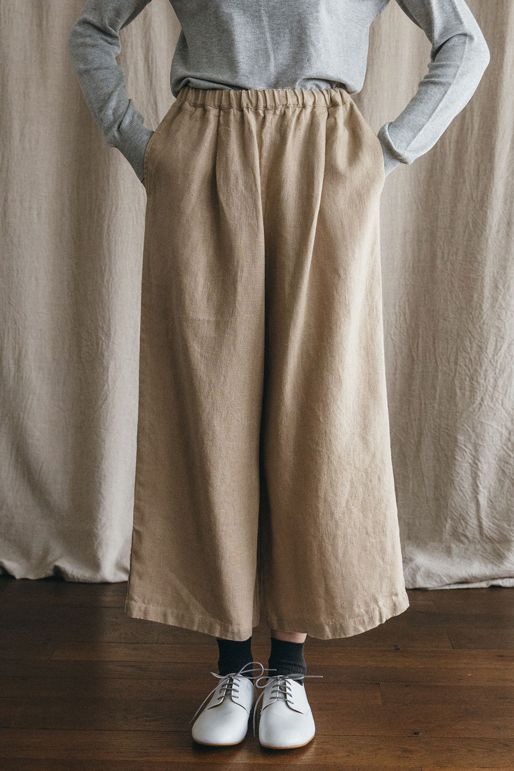 【クリアランスクーポン対象】フォグリネンワーク アルニス ワイドパンツ イヴォワール 【未試着品】 fog linen work 【2025-26 WINTER WEAR】｜グラストンベリー