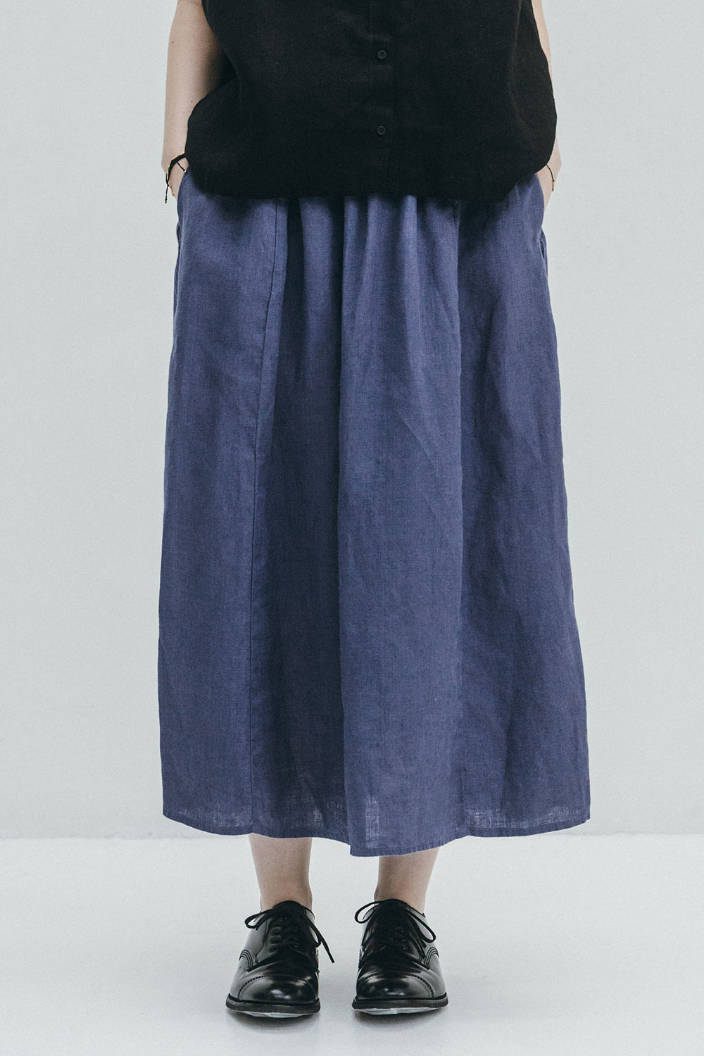 【NEW 春】フォグリネンワーク ベス スカート ブルー フュメ【未試着品】リトアニア製 fog linen work 【2026 SPRING WEAR】