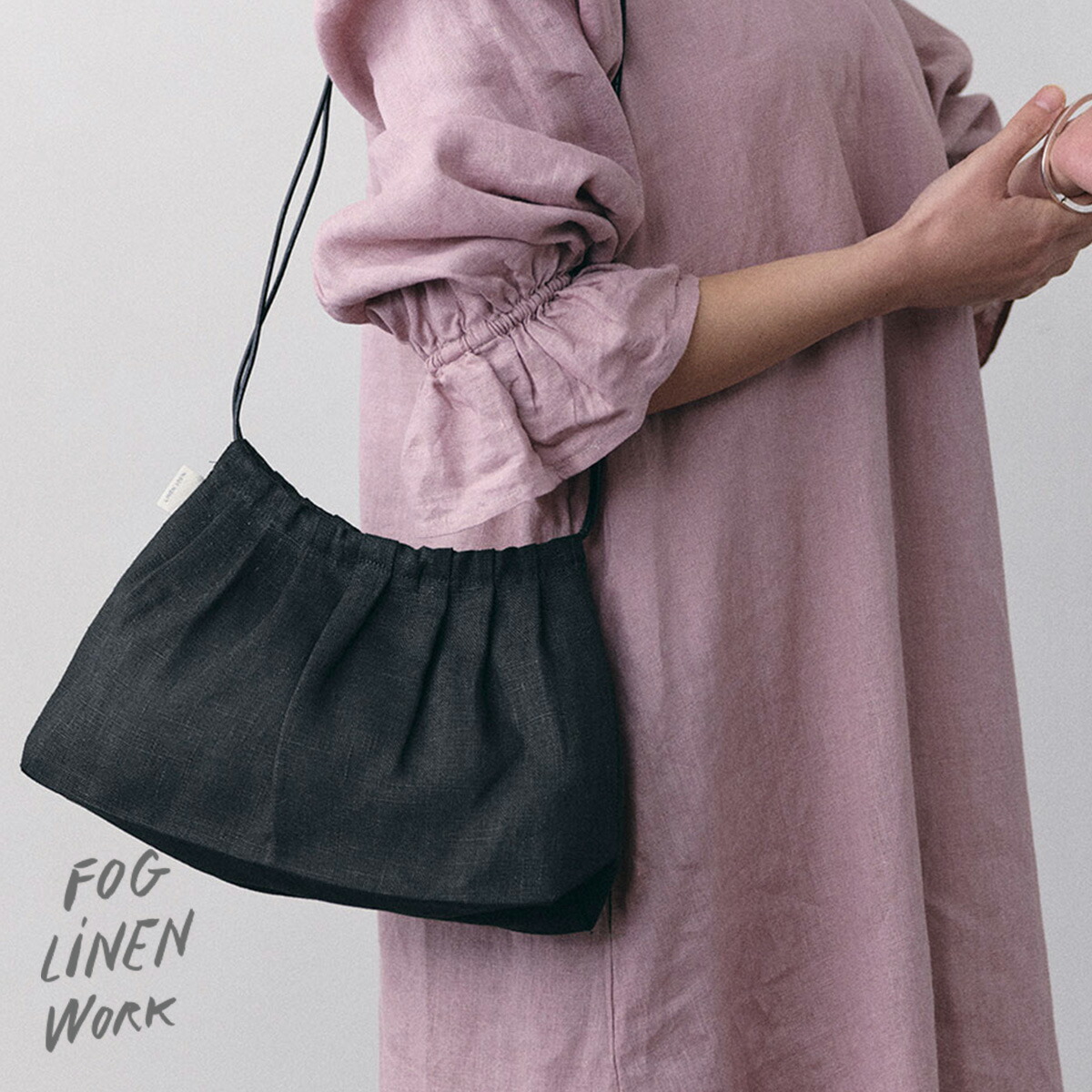 フォグリネンワーク ジャヌー バッグ ブラック fog linen work リネン・麻