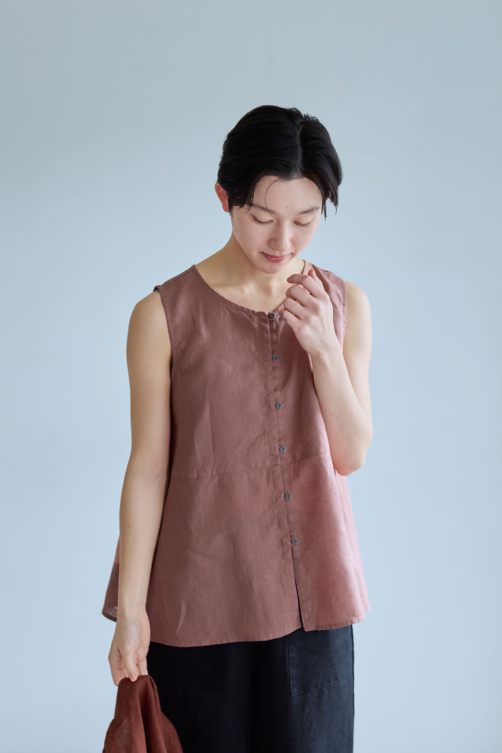 【NEW 夏】フォグリネンワーク 　ノエル　トップ　ブリック　【未試着品】リトアニア製 fog linen work 【2026 SUMMER WEAR】