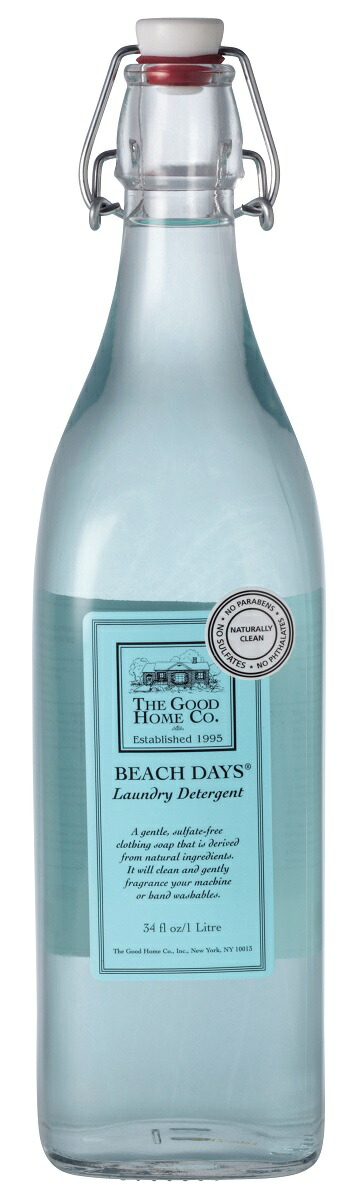 The Good Home Companyグッドホーム 洗濯洗剤ランドリーソープ1000ml ビーチデイズ 液体タイプ ガラス瓶 (Laundry Detergent 1L Beach Days)