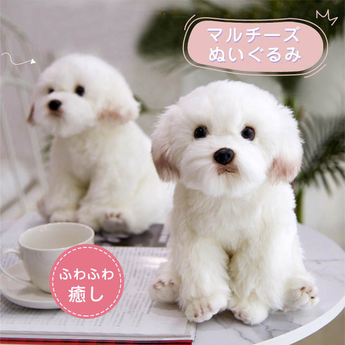 11.ぬいぐるみテディマルチーズ、犬ハンドメイド、オリジナル抱きしめられるサイズ 犬 いぬ マルチーズ ぬいぐるみ ふわふわ おもちゃ 玩具 キッズ