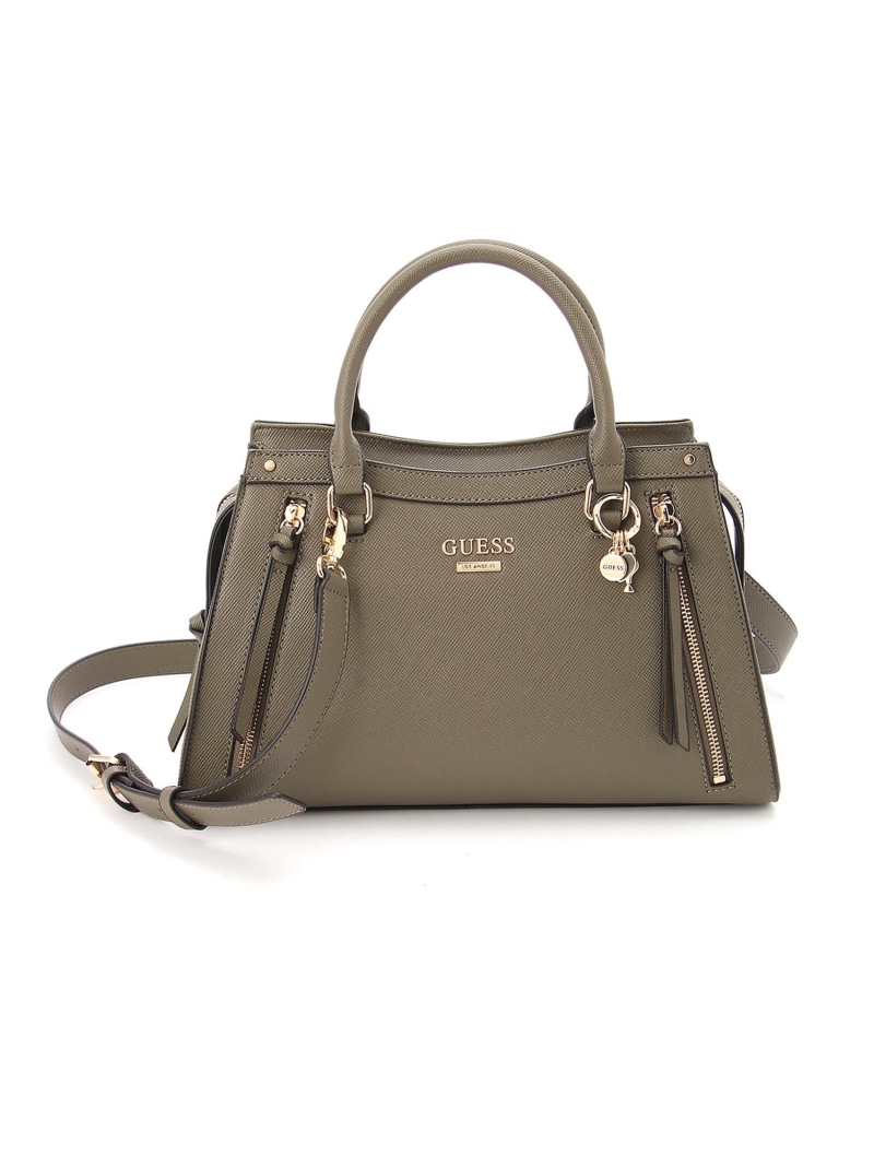 【SALE／20%OFF】GUESS サッチェルバッグ (W)WRENLEY Satchel GUESS ゲス バッグ ショルダーバッグ ブラウン カーキグリーン【RBA_E】【送料無料】[ Fashion]